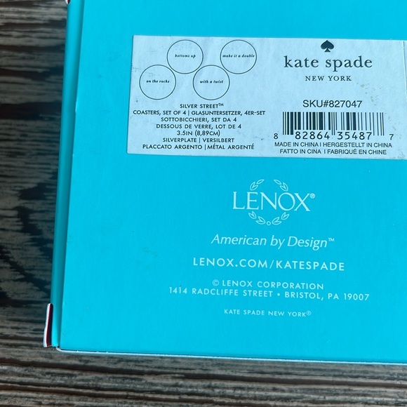 Kate spade with Lenox: set of 4 silver street on the rocks coasters - Picture 7 of 7
